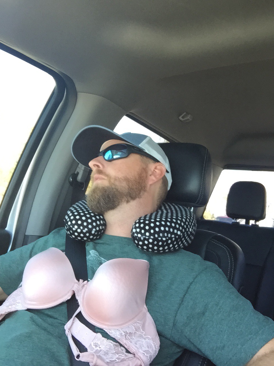 He passed out while I was driving so he paid the consequences!!! hahahaha