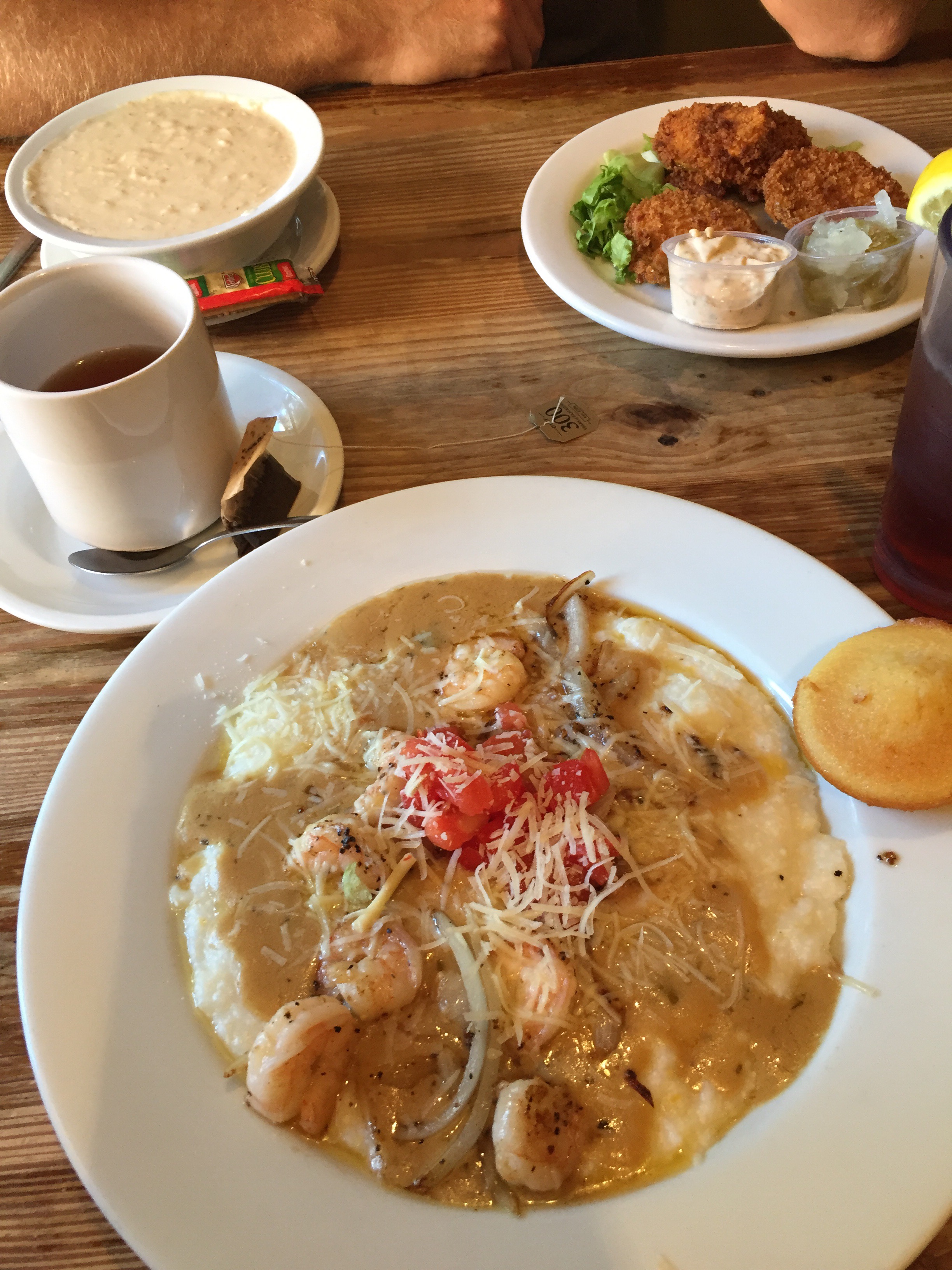 Lunch at a downtown restaurant called Toast, my shrimp and grits is better!