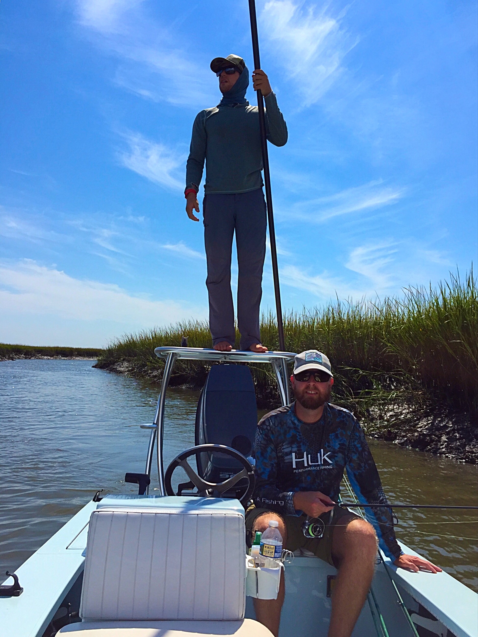 Ian and our guide for the day Captain Jeremy Mehlhaff, owner of Charleston Shallows -- If you're ever in the area and want to fish, this is your man.