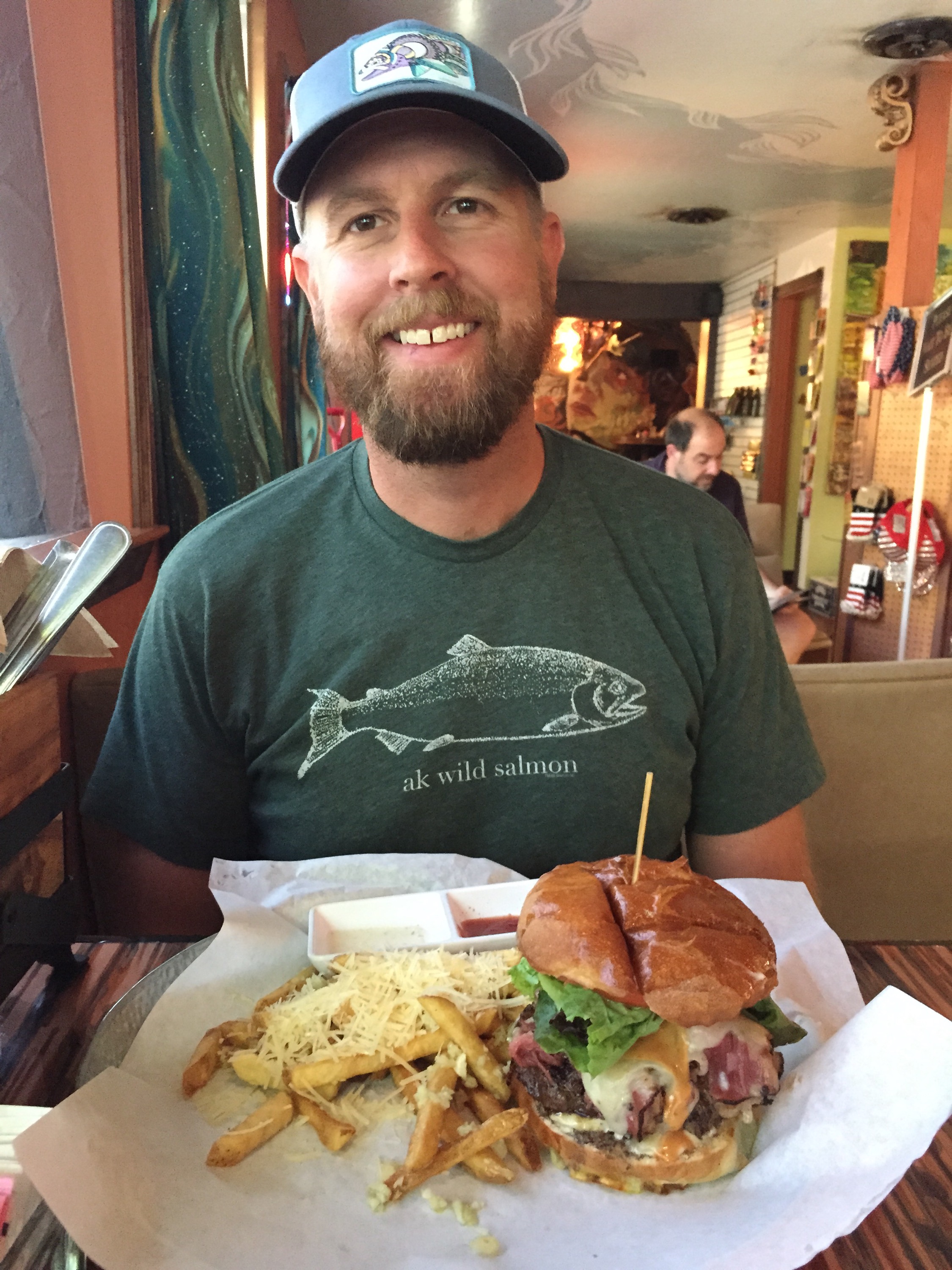 We stopped at Yaks on the 5 where Ian got a mega burger
