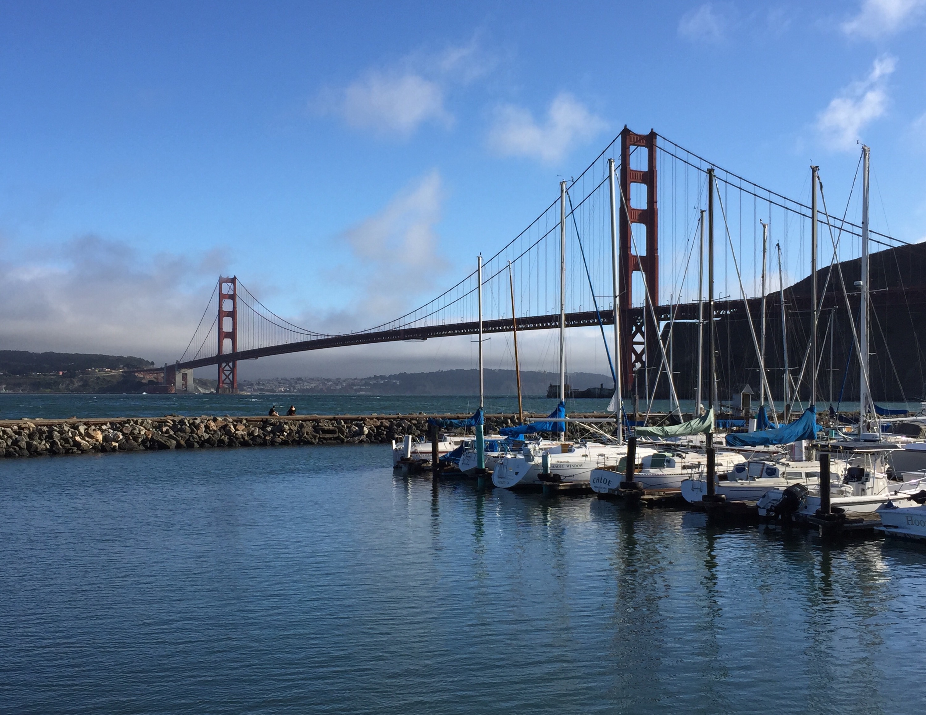 Across the Golden Gate Bridge in Sausalito CA